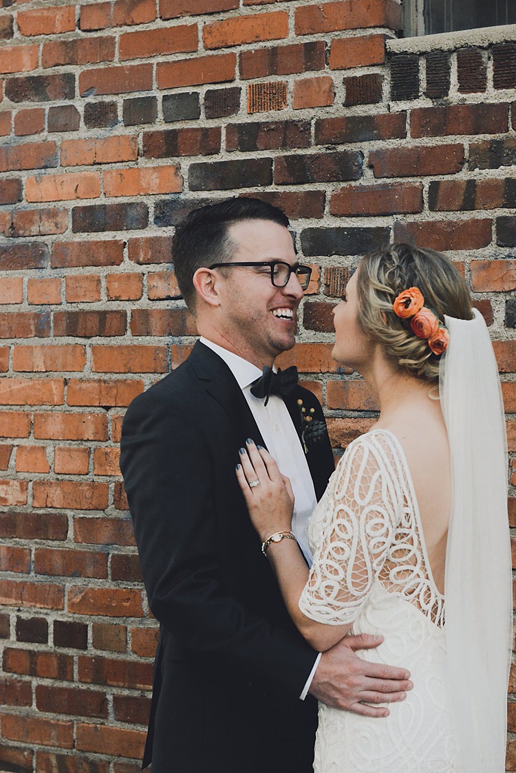Bow Tie Tux Groom Glasses Hip Art Gallery Wedding Colorado http://www.lisarundallphotography.com/