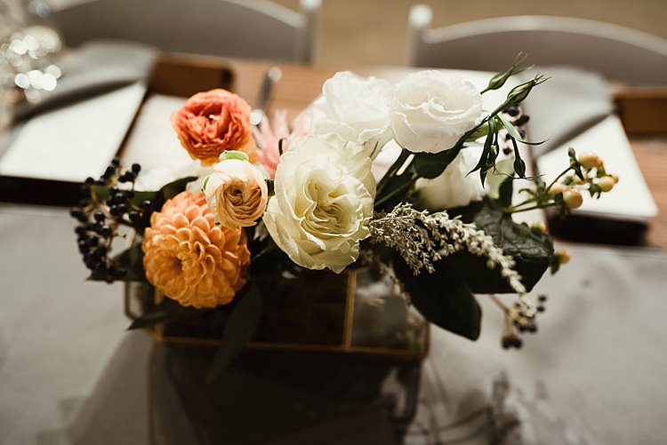 Dahlia Ranunculus Flowers Peach Cream Hip Art Gallery Wedding Colorado http://www.lisarundallphotography.com/