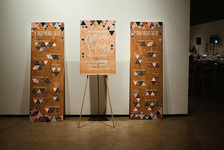 Geometric Wooden Painted Sign Calligraphy Hip Art Gallery Wedding Colorado http://www.lisarundallphotography.com/