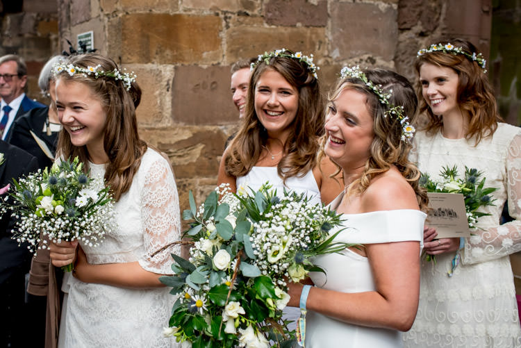 Mismatched White Bridesmaid Dresses Wild Flowers Hippy Festival Travel Wedding http://www.mattbadenoch.com/