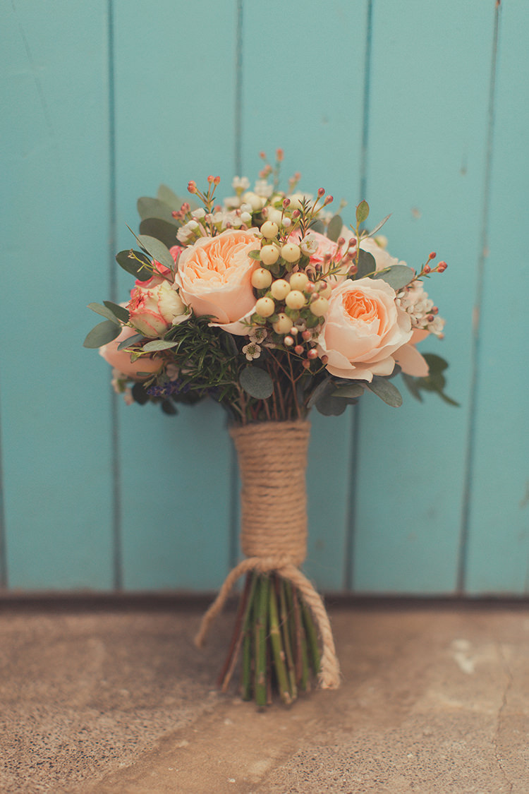 Bouquet Flowers Bride Bridal Peach Roses Whimsical Countryside Yurt Wedding http://jamesgreenphotographer.co.uk/