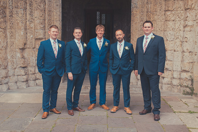 Blue Suits Tan Shoes Floral Ties Groom Groomsmen Whimsical Countryside Yurt Wedding http://jamesgreenphotographer.co.uk/