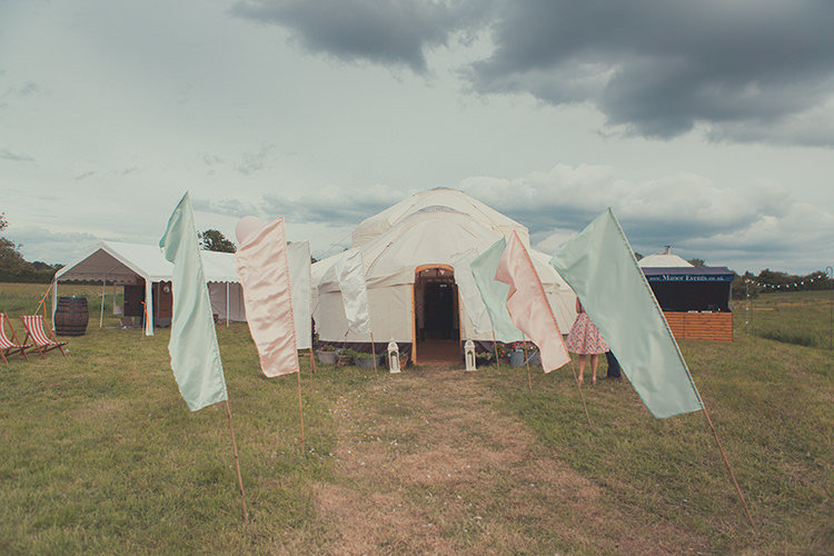 Festival Flags Decor Whimsical Countryside Yurt Wedding http://jamesgreenphotographer.co.uk/