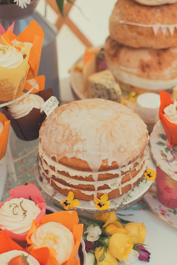 Drizzle Cake Naked Icing Drip Whimsical Countryside Yurt Wedding http://jamesgreenphotographer.co.uk/