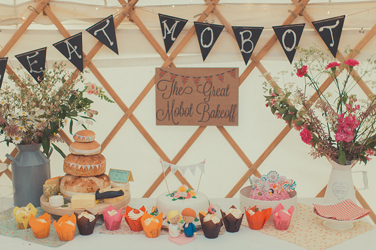Cake Bake Off Table Dessert Whimsical Countryside Yurt Wedding http://jamesgreenphotographer.co.uk/