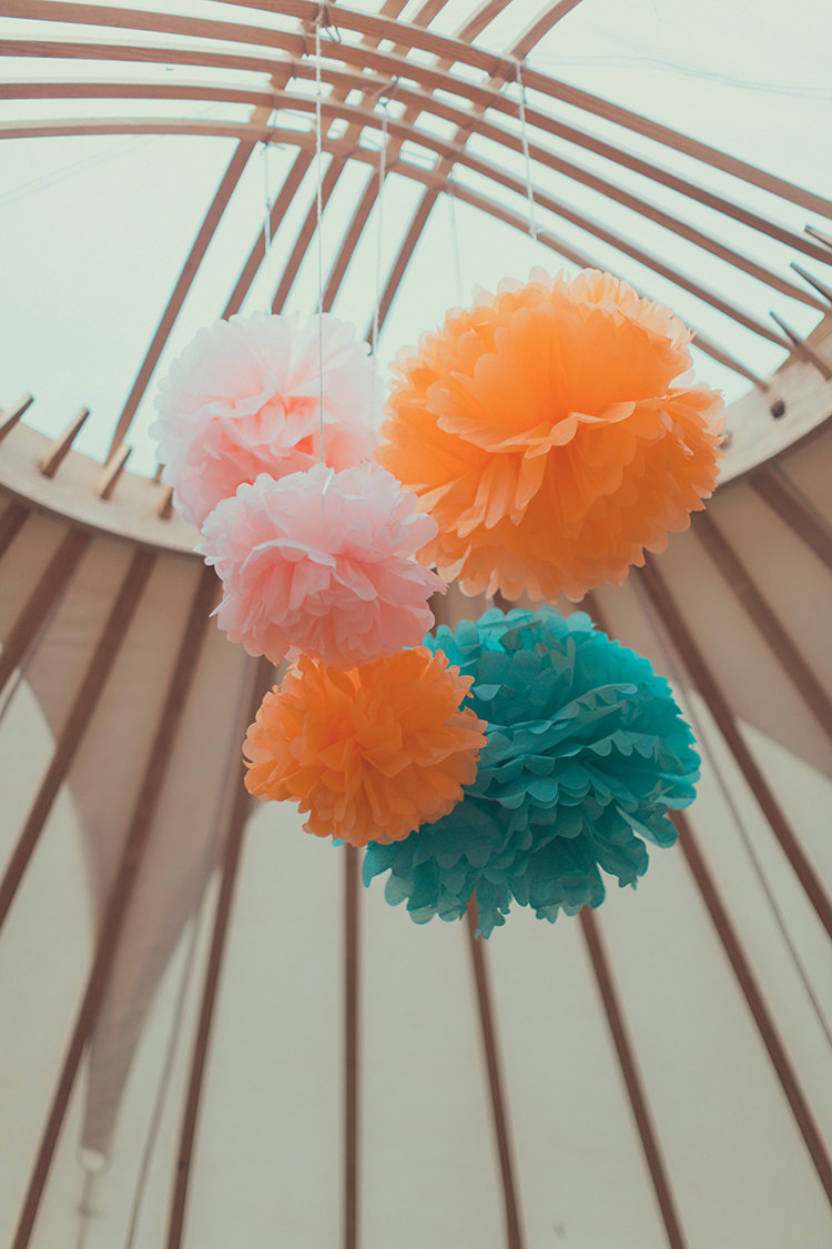 Pom Poms Whimsical Countryside Yurt Wedding http://jamesgreenphotographer.co.uk/