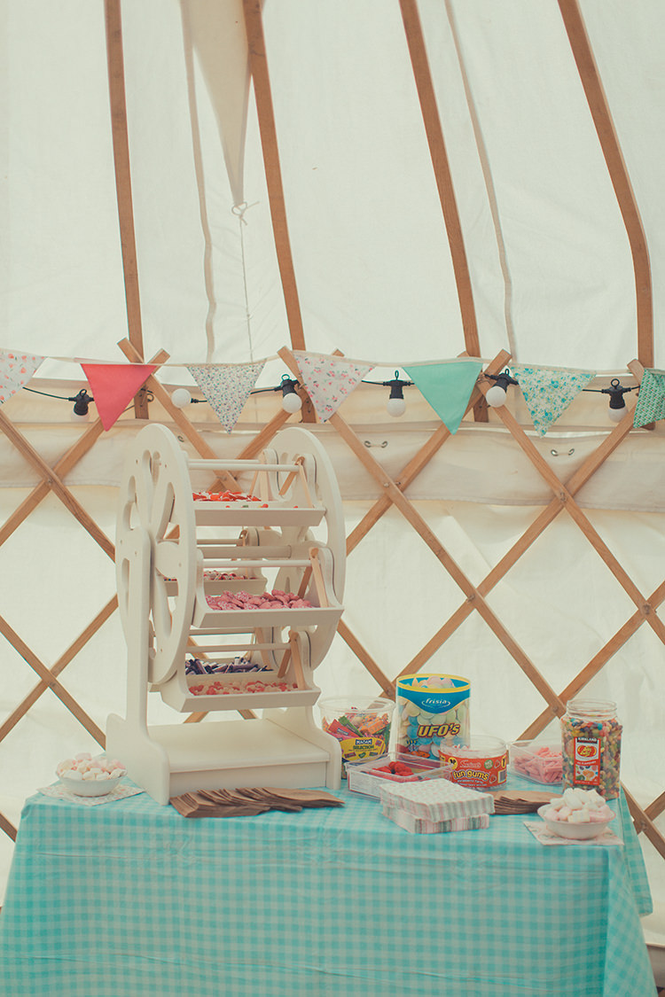 Sweets Sweetie Table Whimsical Countryside Yurt Wedding http://jamesgreenphotographer.co.uk/