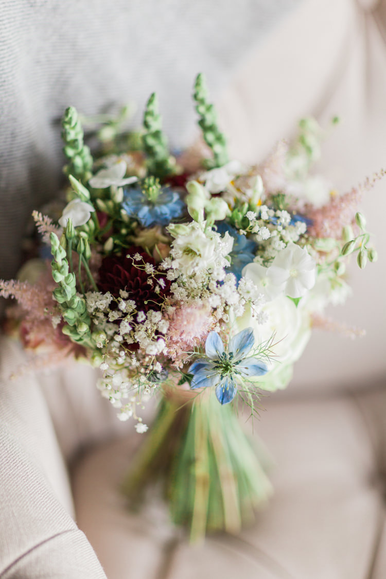 Nigella Blue Bouquet UK British Seasonal Home Grown Wedding Flowers http://www.jobradbury.co.uk/