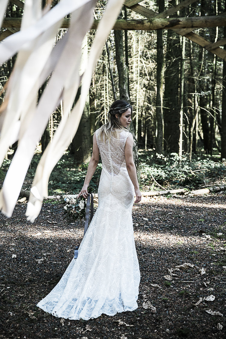 Sequin Dress Illusion Gown Bride Bridal Bohemian Macramé Woodland Wedding Ideas https://samieleephotography.com/