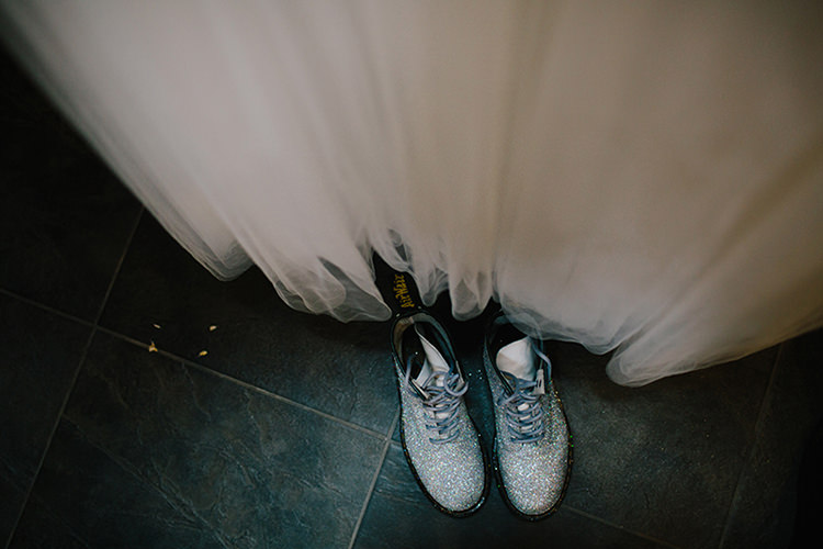 Glitter DMs Shoes Bride Bridal Indie Outdoorsy Cowshed DIY Wedding http://www.danhoughphoto.com/