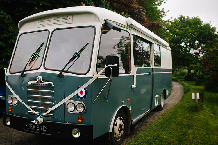 Vintage Bus Transport Indie Outdoorsy Cowshed DIY Wedding http://www.danhoughphoto.com/
