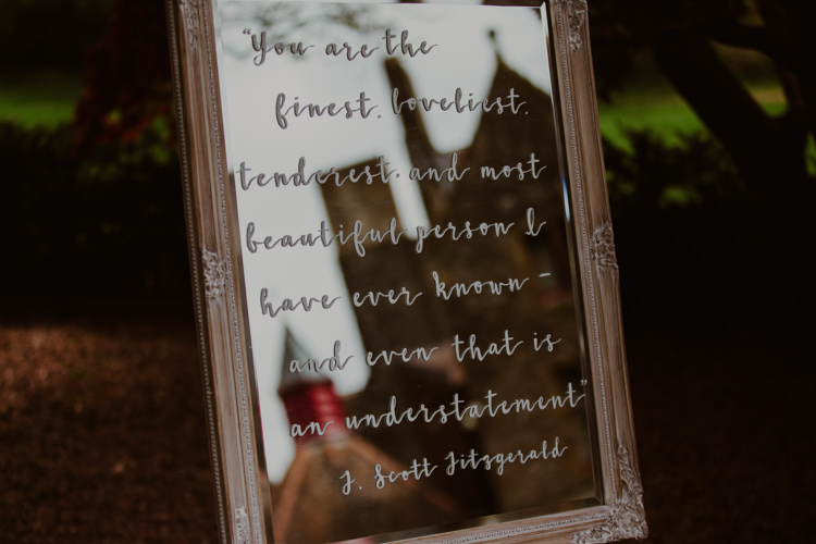 Handwritten Mirror Sign DIY 1920s Speakeasy Country House Glamour Wedding https://www.bearscollective.com/
