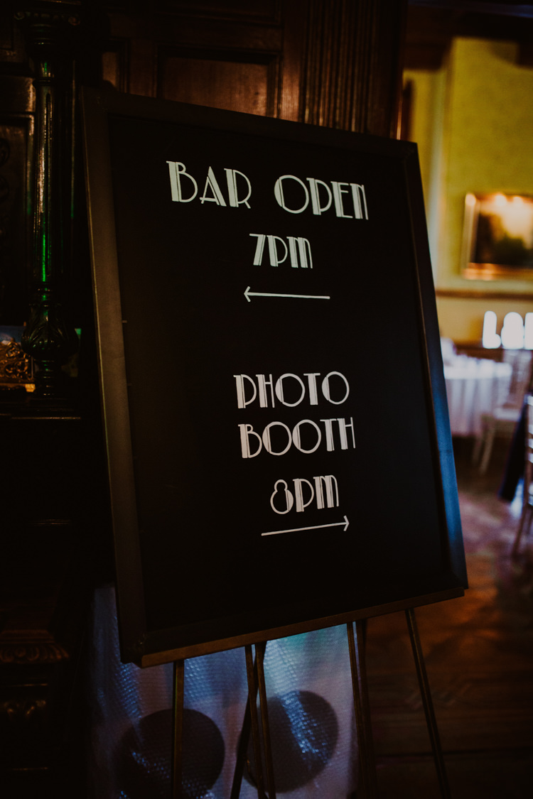 Vintage Sign Signage Board Art Deco Chalk Bar Photo Booth 1920s Speakeasy Country House Glamour Wedding https://www.bearscollective.com/