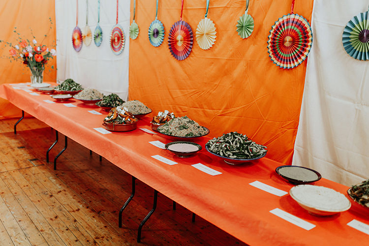 Pinwheels Backdrop Wall Fabric All The Colours Quirky Dinosaur Wedding https://leahlombardi.com/