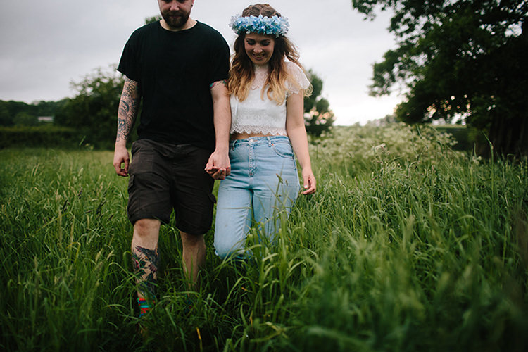 Bride Jeans Top Groom T Shorts Indie Outdoorsy Cowshed DIY Wedding http://www.danhoughphoto.com/