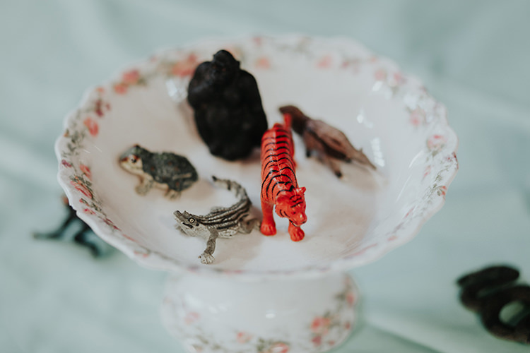 Toys Animals Centrepiece Decor All The Colours Quirky Dinosaur Wedding https://leahlombardi.com/