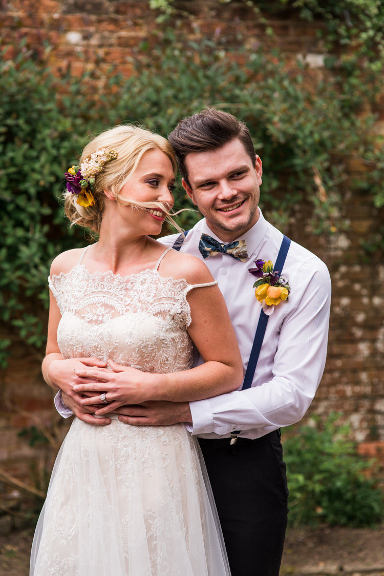 Dress Bride Bridal Fashion Lace Catherine Deane Tulle Gown Straps Off Shouler Bardot First Look Wedding Ideas Country Estate Garden http://annamorganphotography.co.uk/