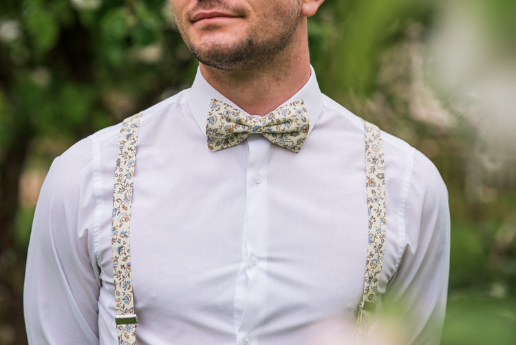 Print Bow Tie Braces Groom Style Outfit Attire First Look Wedding Ideas Country Estate Garden http://annamorganphotography.co.uk/