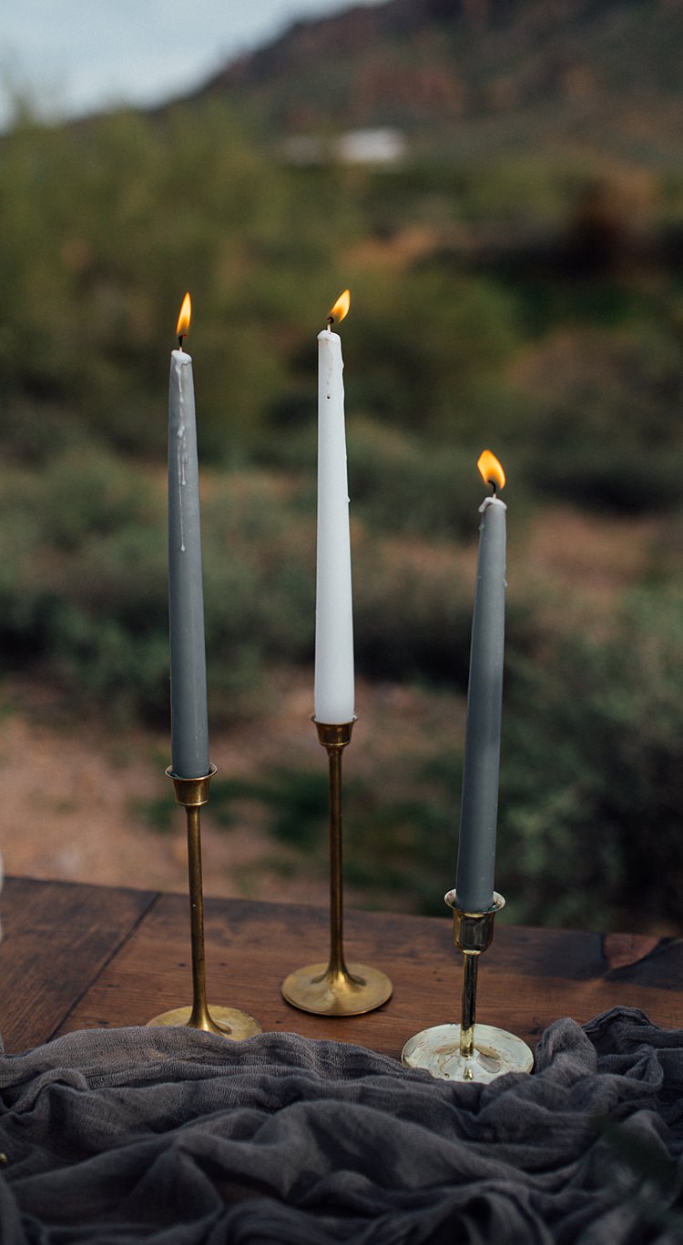 Candles Romantic Desert Elopement Ideas http://beginningandendphoto.com/