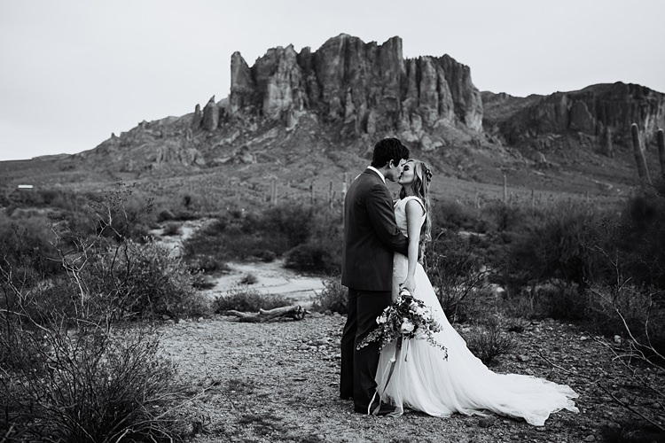 Bride Groom Kiss Romantic Desert Elopement Ideas http://beginningandendphoto.com/