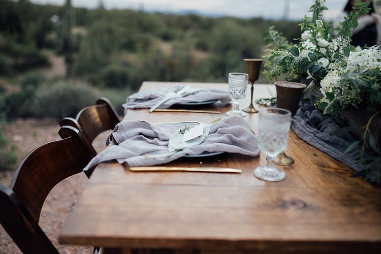 Place Setting Romantic Desert Elopement Ideas http://beginningandendphoto.com/