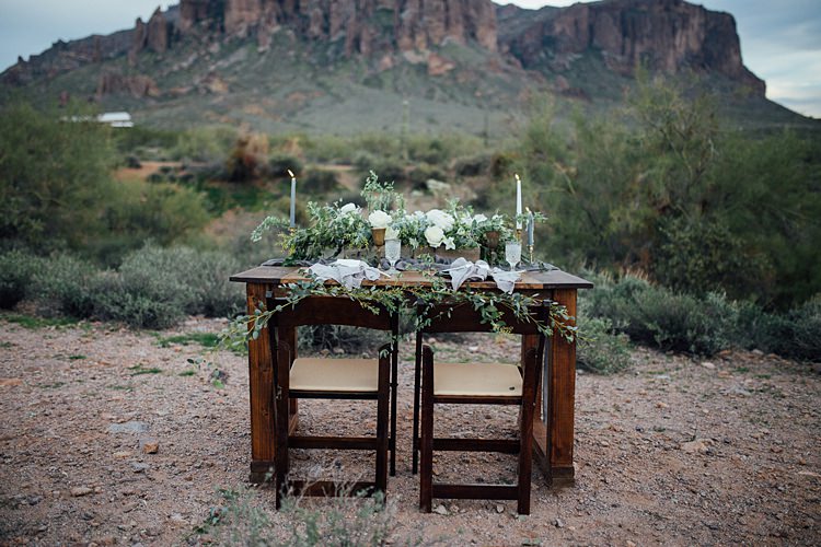 Table Decor Romantic Desert Elopement Ideas http://beginningandendphoto.com/