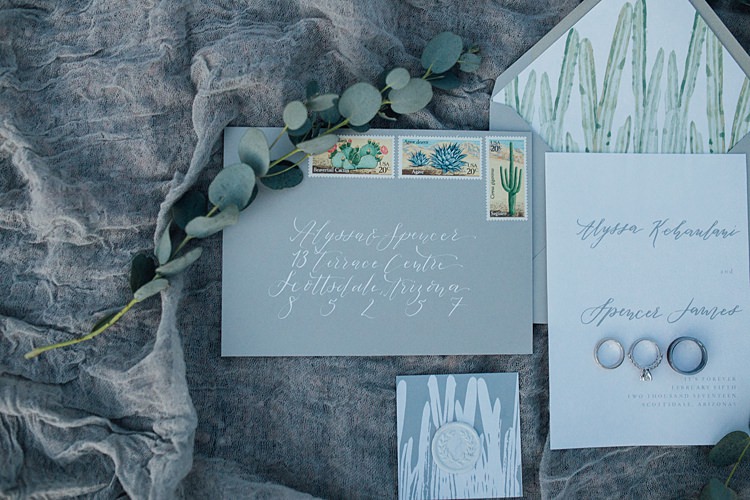 Stationery Greenery Romantic Desert Elopement Ideas http://beginningandendphoto.com/