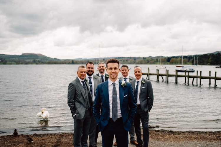 Grey Groomsmen Suits Delightfully Stylish Spring Wedding in the Lake District http://jamiedunnphotography.com/
