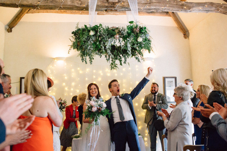 Greenery Foliage Hoop Hanging Flowers Decor Ceremony Delightfully Stylish Spring Wedding in the Lake District http://jamiedunnphotography.com/