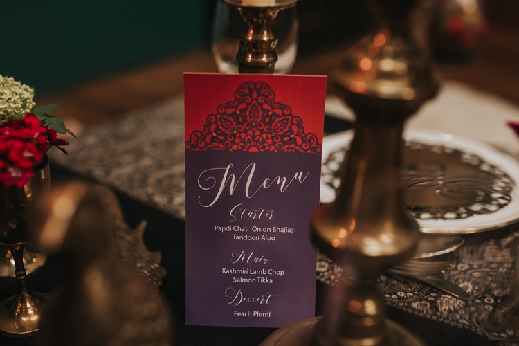 Stationery Menu Modern Jewel Tone Asian Fusion Wedding Ideas http://liannegrayphotography.com/
