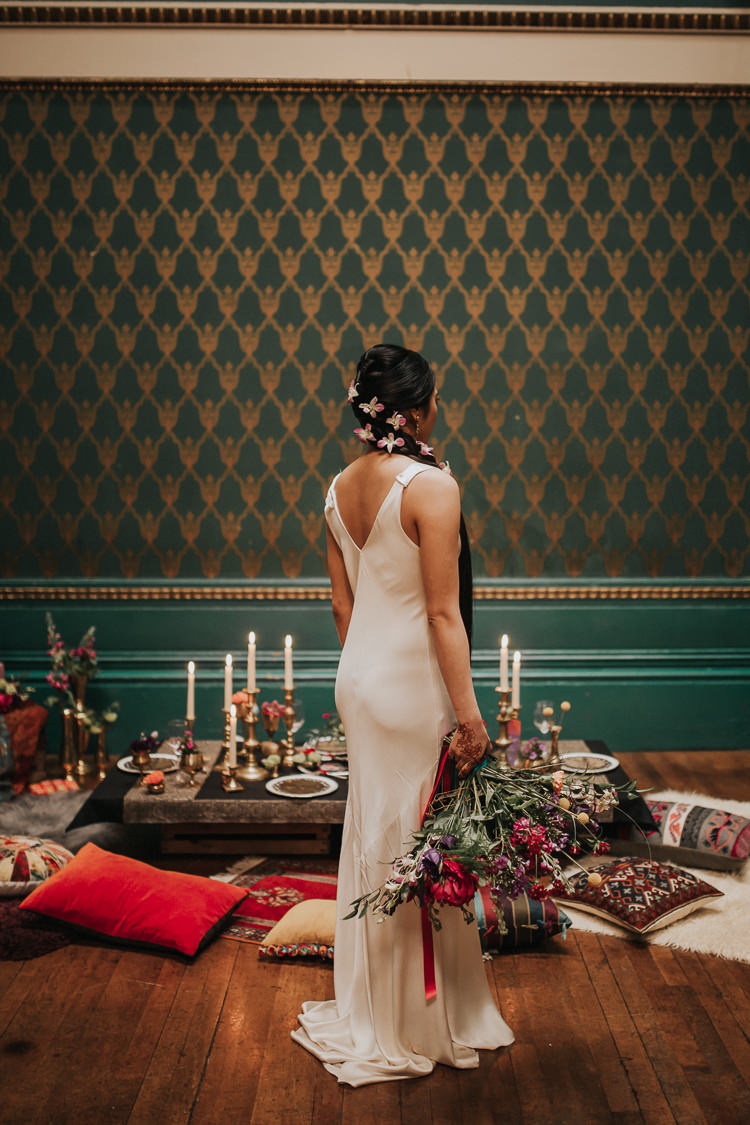 Silk Dress Gown Bride Bridal Modern Jewel Tone Asian Fusion Wedding Ideas http://liannegrayphotography.com/