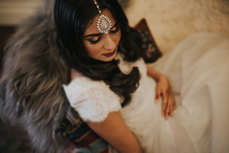 Tikki Headpiece Bride Bridal Accessory Modern Jewel Tone Asian Fusion Wedding Ideas http://liannegrayphotography.com/