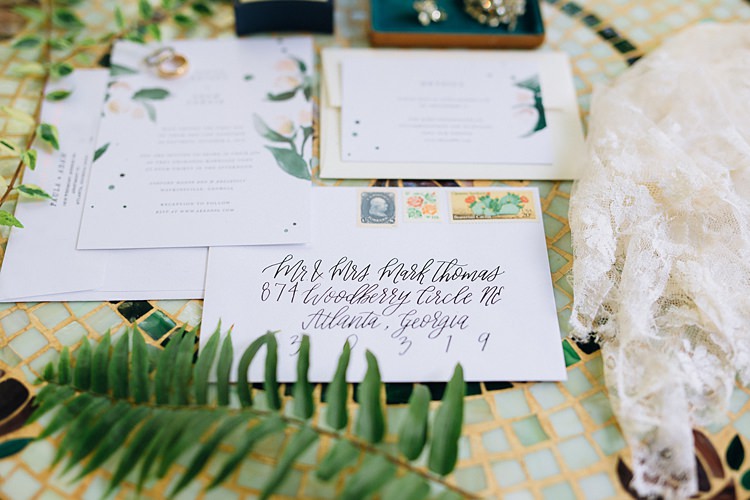 Card Gift Table Bohemian Outdoor Greenery Wedding Georgia http://www.sowingclover.com/