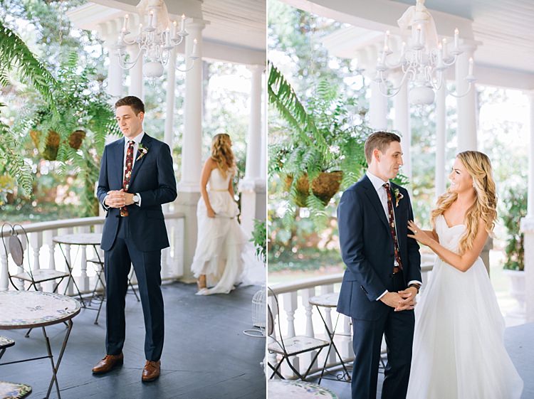 First Look Bride Groom Bohemian Outdoor Greenery Wedding Georgia http://www.sowingclover.com/