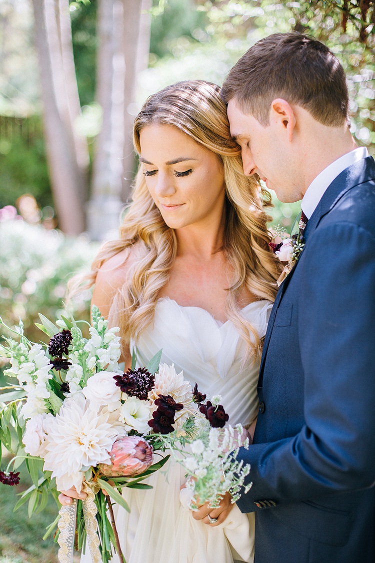 Bride Groom Close Bohemian Outdoor Greenery Wedding Georgia http://www.sowingclover.com/