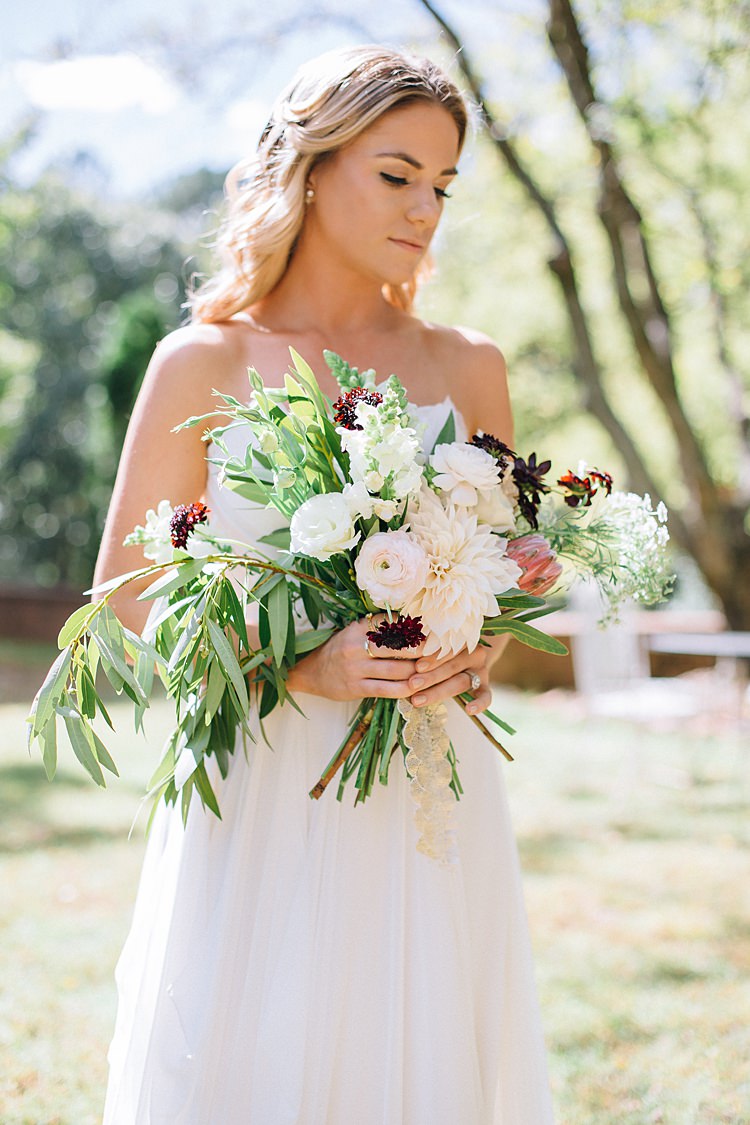 Bride Bouquet Bohemian Outdoor Greenery Wedding Georgia http://www.sowingclover.com/