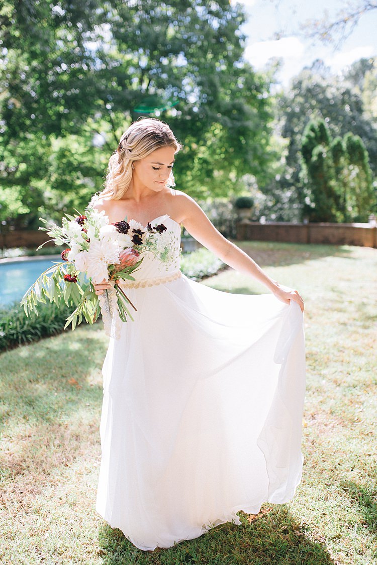 Bride Dress Floaty Ethereal Light Bohemian Outdoor Greenery Wedding Georgia http://www.sowingclover.com/