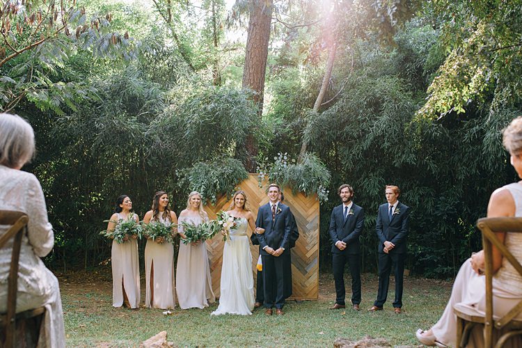 Bridal Party Ceremony Bohemian Outdoor Greenery Wedding Georgia http://www.sowingclover.com/