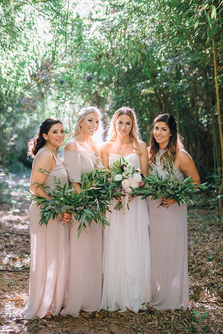 Bridesmaids Mismatch Bouquets Bohemian Outdoor Greenery Wedding Georgia http://www.sowingclover.com/