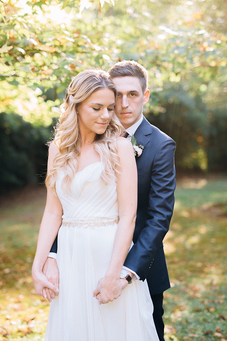 Bride Groom Close Trees Bohemian Outdoor Greenery Wedding Georgia http://www.sowingclover.com/
