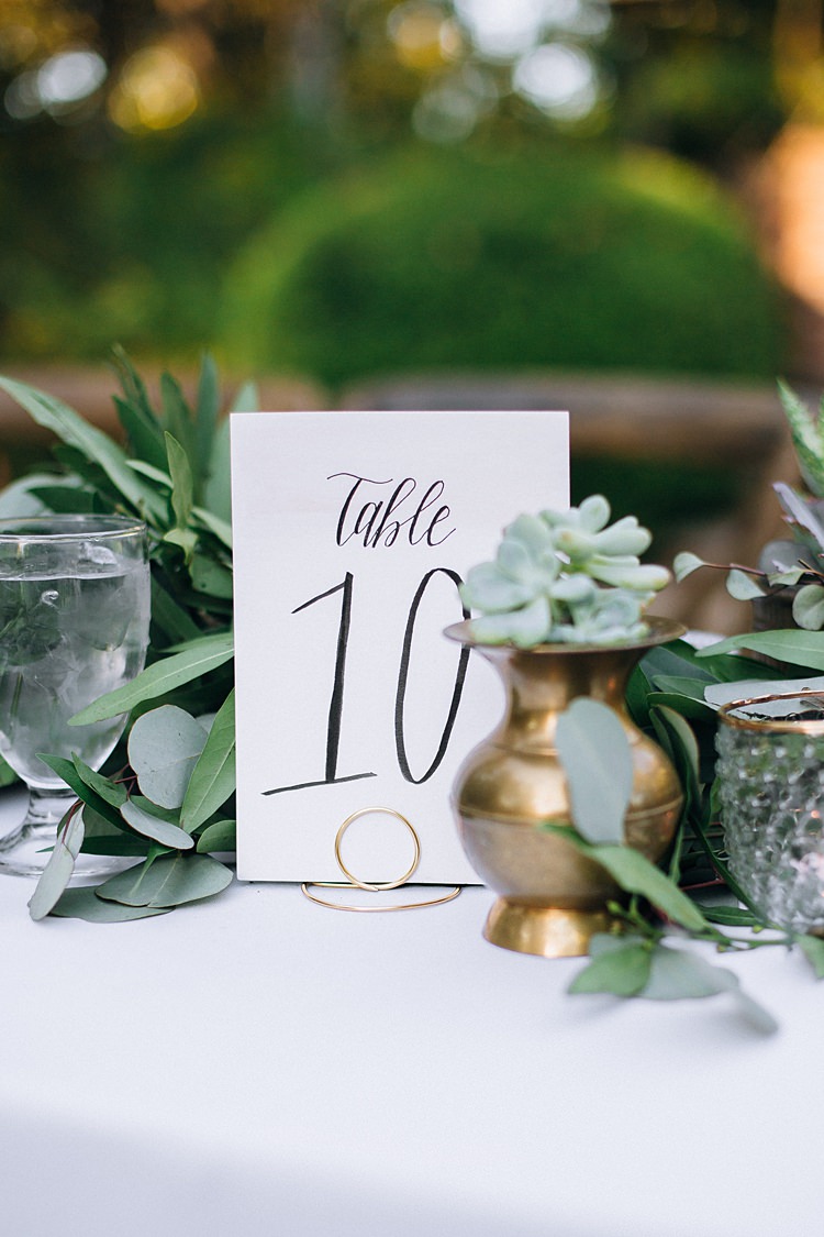 Table Numbers Bohemian Outdoor Greenery Wedding Georgia http://www.sowingclover.com/
