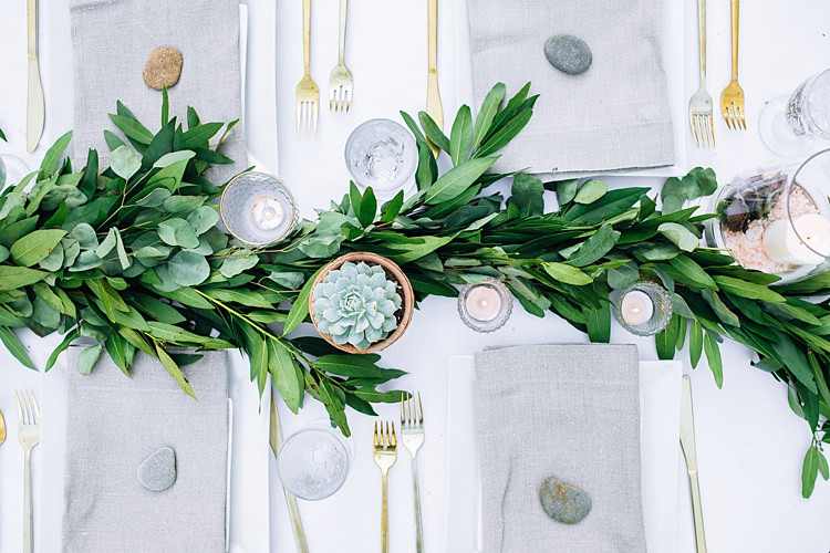 Aerial Gold Plants Table Decoration Bohemian Outdoor Greenery Wedding Georgia http://www.sowingclover.com/