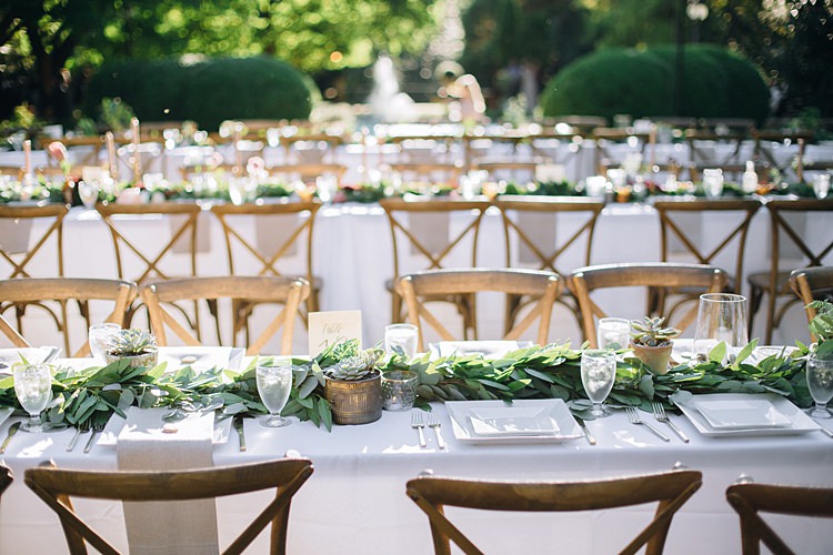 Table Decoration Bohemian Outdoor Greenery Wedding Georgia http://www.sowingclover.com/