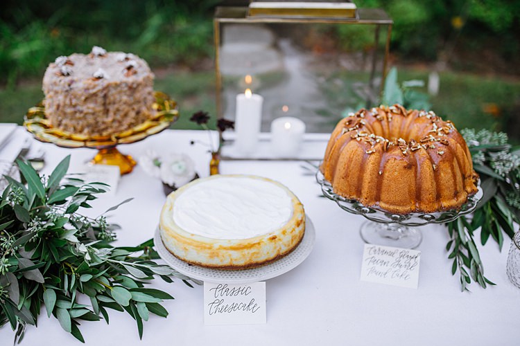 Dessert Table Bohemian Outdoor Greenery Wedding Georgia http://www.sowingclover.com/