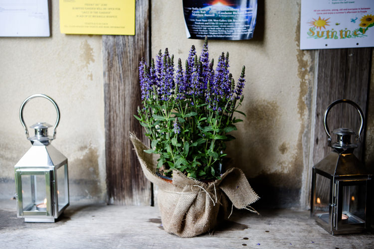 Lavender Pot Hessian Twine Storm Lantern Candle Pretty Relaxed Lavender Country Wedding http://www.lydiastampsphotography.com/