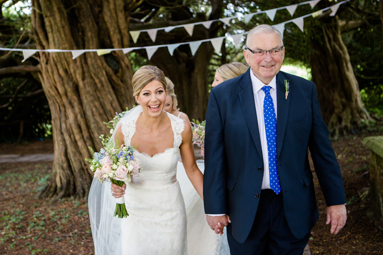 Bride Bridal Paloma Blanca Dress Gown Father Bunting Bouquet Pastel Pretty Relaxed Lavender Country Wedding http://www.lydiastampsphotography.com/