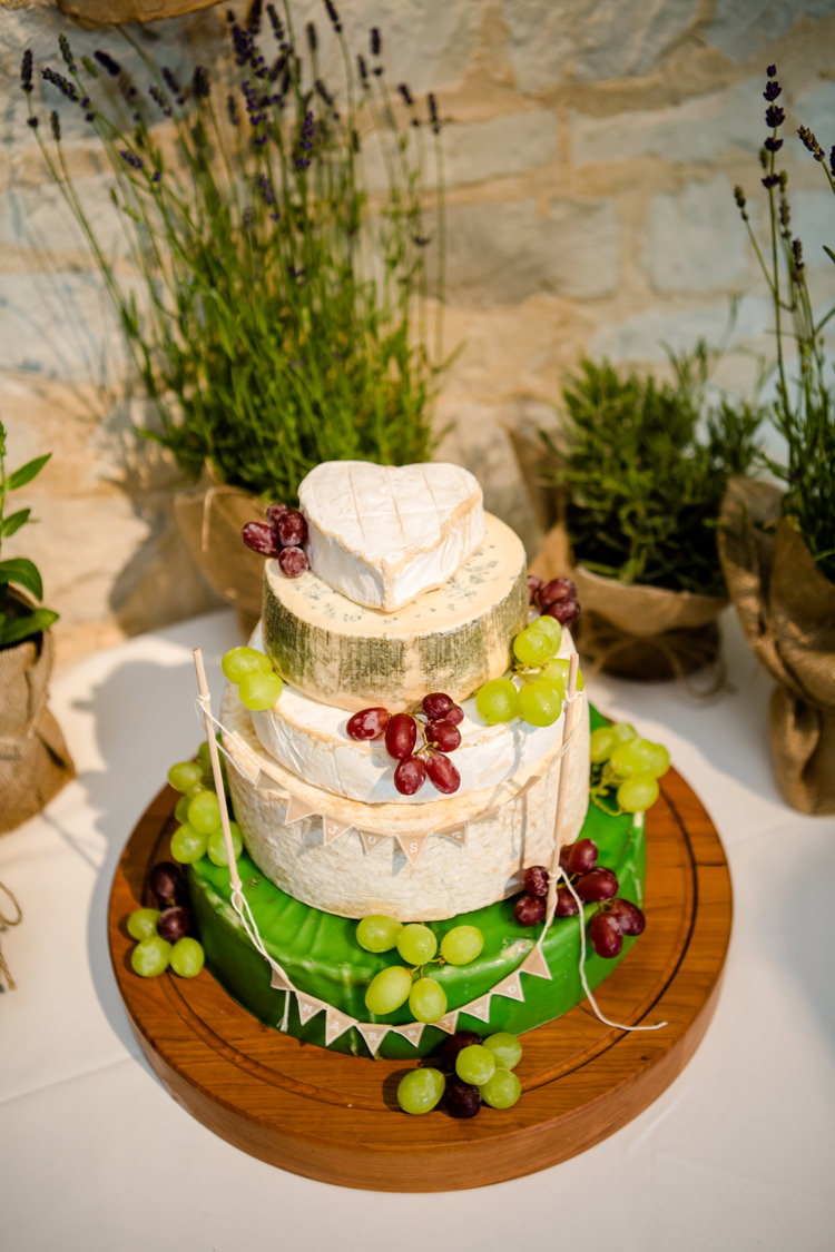 Cake Table Cheese Tiered Stack Pretty Relaxed Lavender Country Wedding http://www.lydiastampsphotography.com/