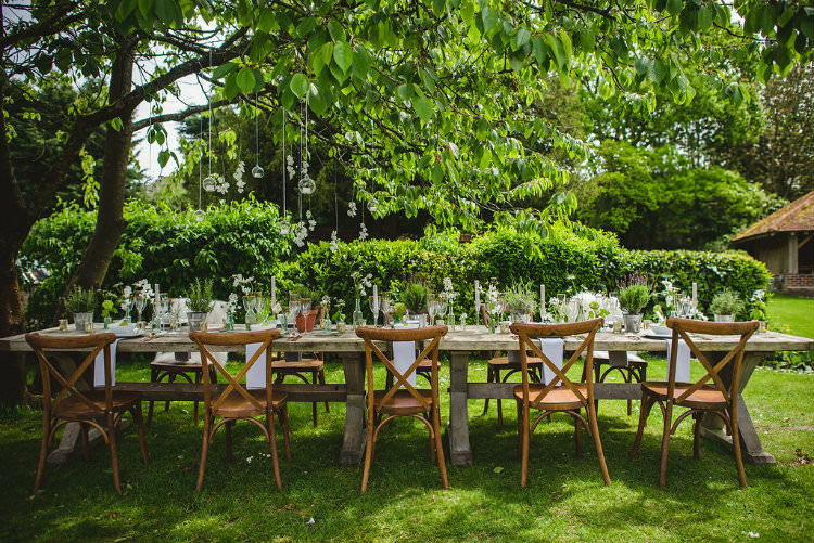 Tablescape Decor Table Flowers Cutlery Plates Candles Pot Plants Garden of Hygge Wedding Ideas http://www.sophieduckworthphotography.com/