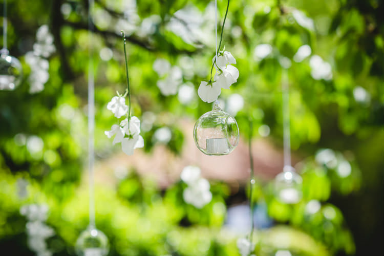 Hanging Tea Lights Trees Garden of Hygge Wedding Ideas http://www.sophieduckworthphotography.com/