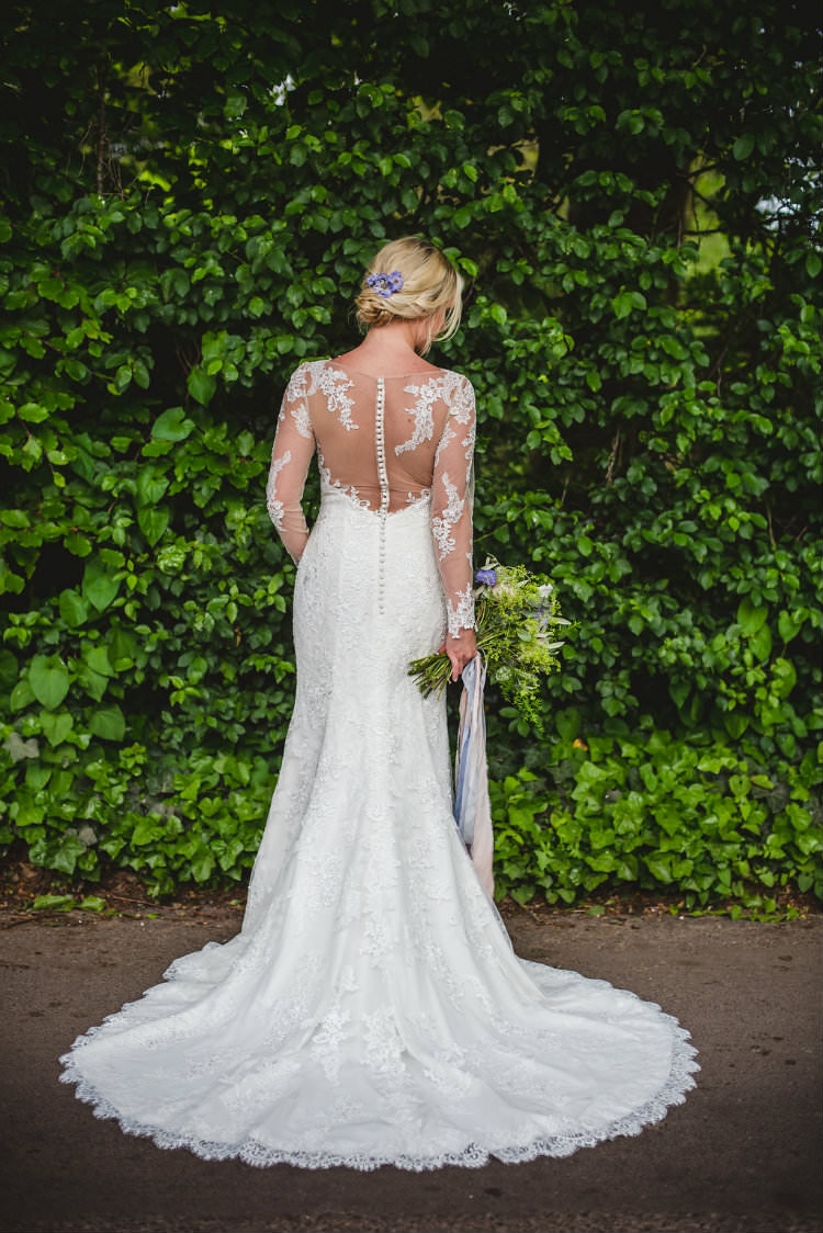 Ellis Bridal Long Lace Sleeves Dress Bride Bridal Gown Illusion Back Train Garden of Hygge Wedding Ideas http://www.sophieduckworthphotography.com/